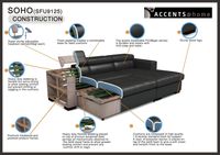 Soho Storage Sleeper Sectional - Tanner Black