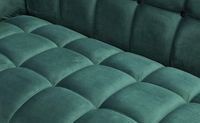 Yaletown Mid Century Tufted fabric Loveseat Golden Legs- Velvet Green #26