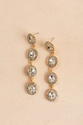 Trish Oval Crystal Dangle Earrings
