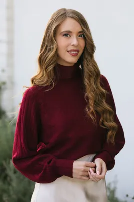 Rhea Cropped Turtleneck Sweater