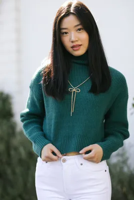 Trish Cropped Turtleneck Sweater
