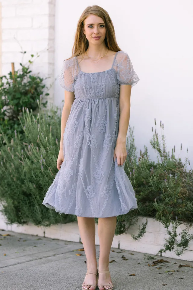 Winslow Tulle Midi Dress - Morning Lavender Boutique Dresses