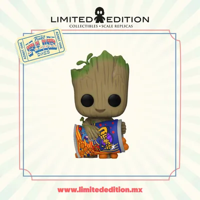 Preventa Funko Pop Groot With Cheese Puffs 1196 I Am Groot By Marvel - Limited Edition