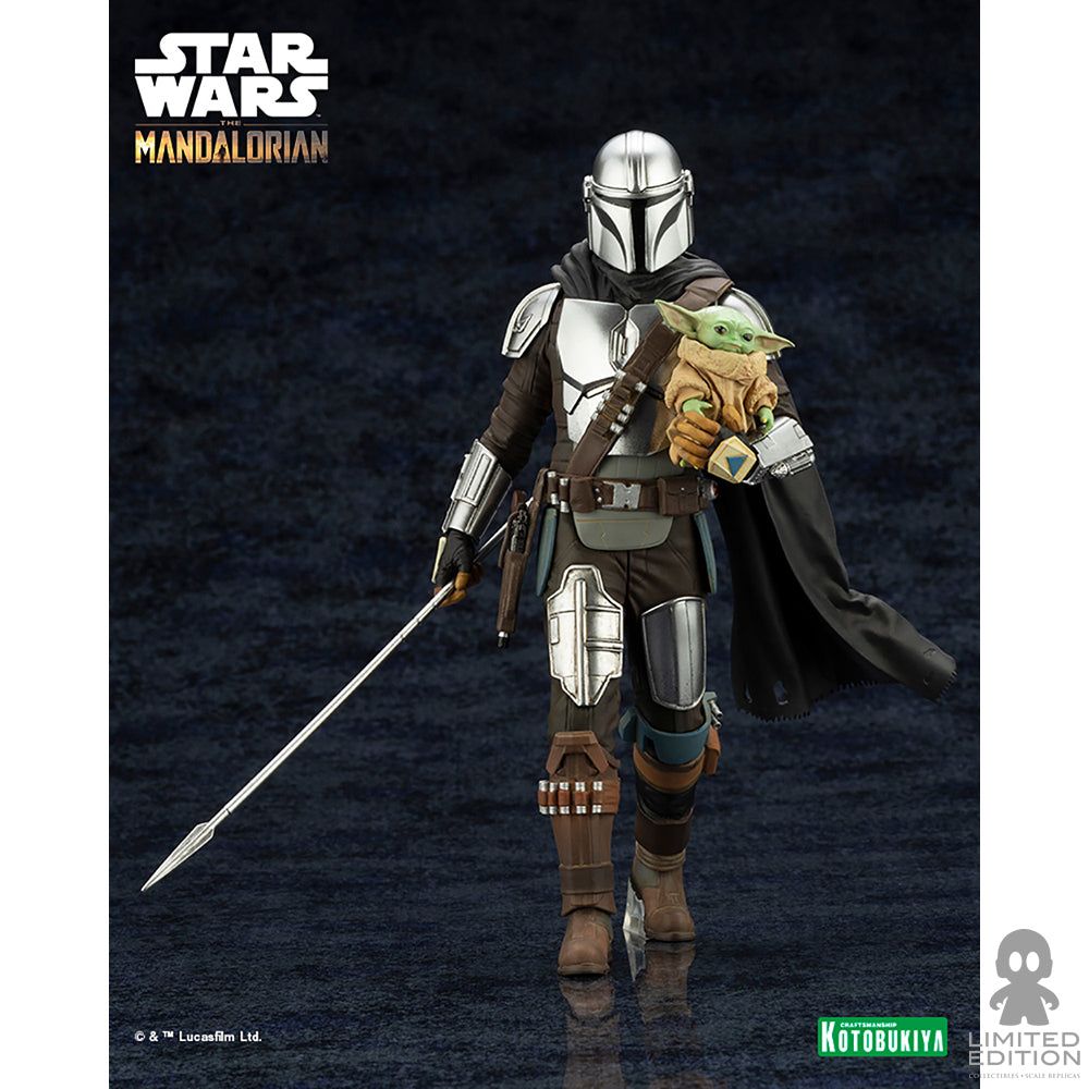 Kotobukiya Figura Artfx+ Mandalorian & Grogu With Beskar Staff The Mandalorian By Star Wars - Limited Edition