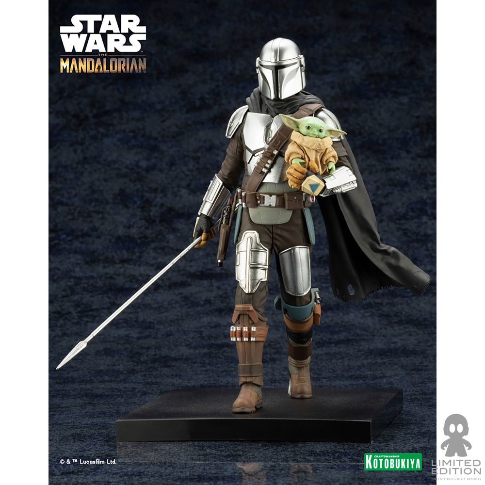 Kotobukiya Figura Artfx+ Mandalorian & Grogu With Beskar Staff The Mandalorian By Star Wars - Limited Edition