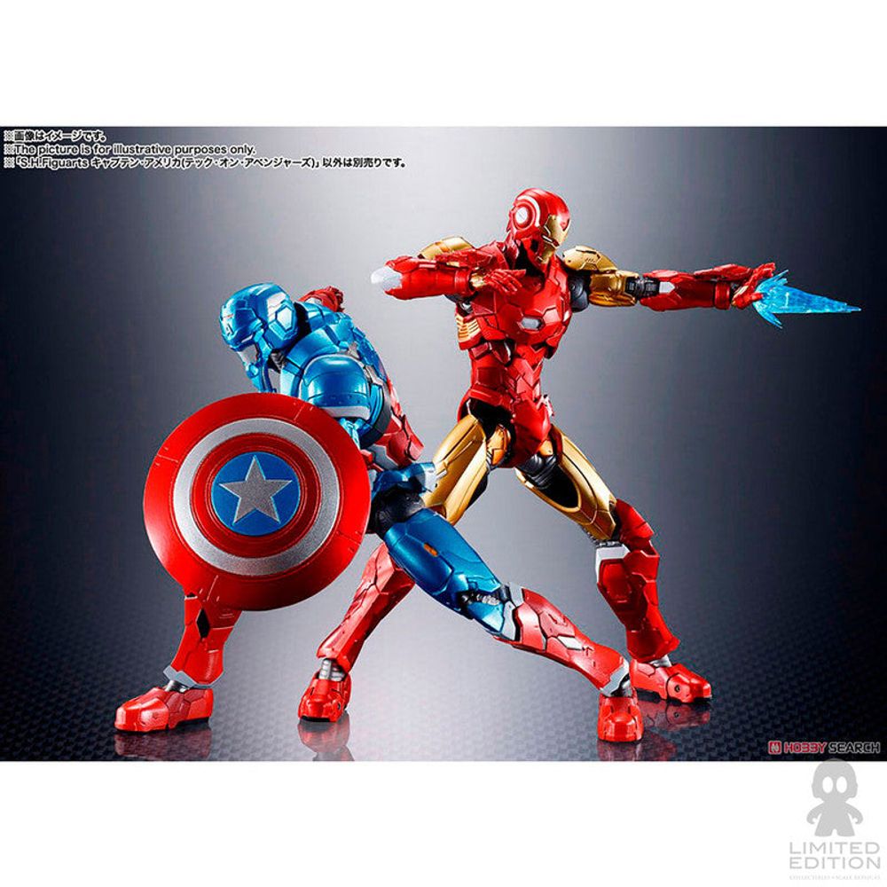 Bandai Figura Articulada Tamashii Nations S.H.Figuarts Captain America Tech-On Avengers By Marvel - Limited Edition