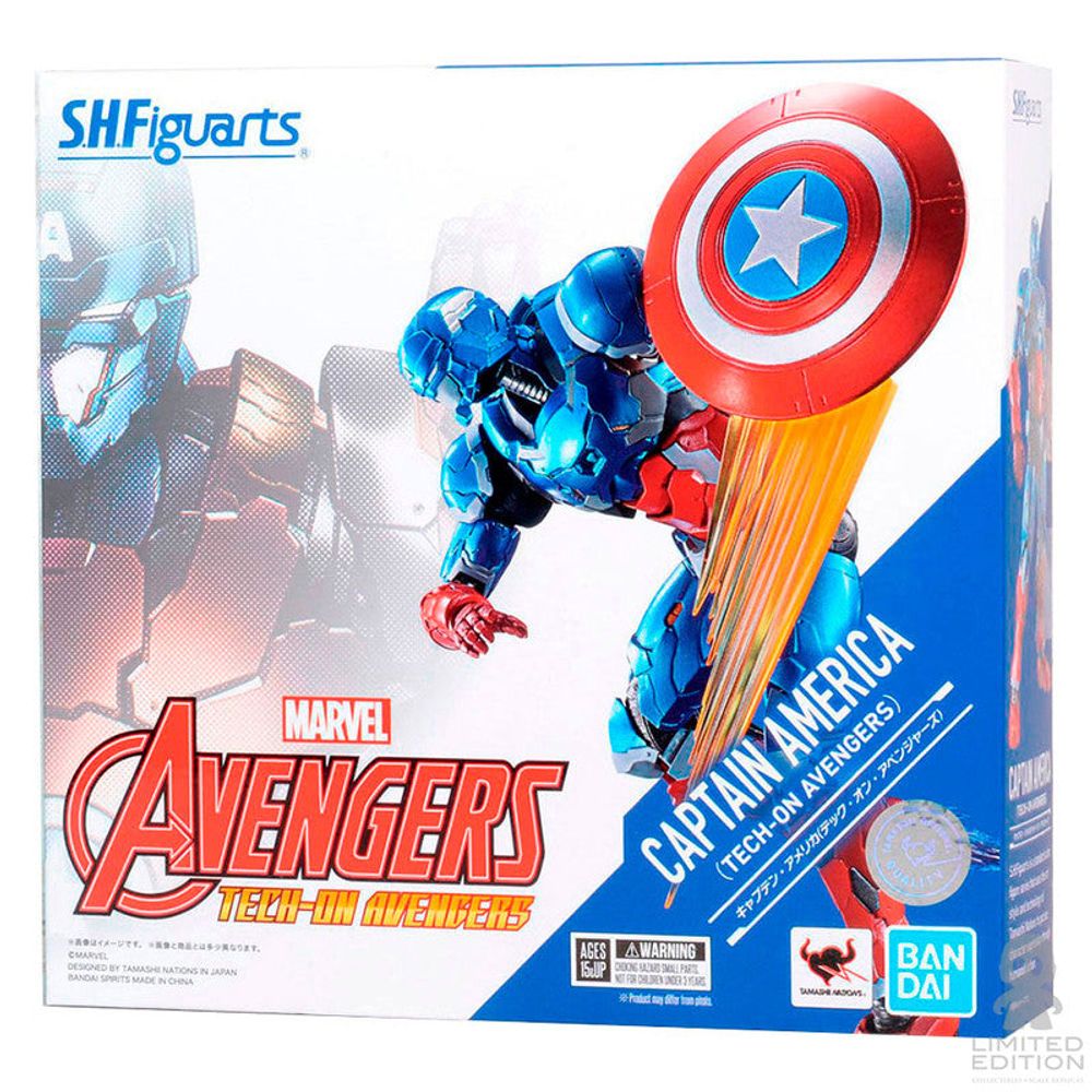 Bandai Figura Articulada Tamashii Nations S.H.Figuarts Captain America Tech-On Avengers By Marvel - Limited Edition