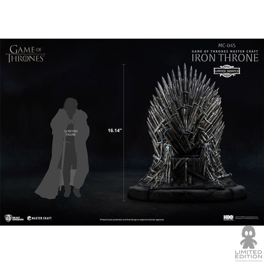 Beast Kingdom Estatuilla Master Craft Iron Thone Game Of Thrones - Limited Edition