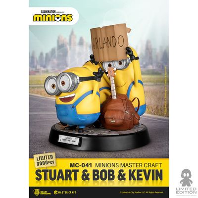 Beast Kingdom Estatuilla Master Craft Stuart Bob & Kevin Los Minions By Universal Studios - Limited Edition