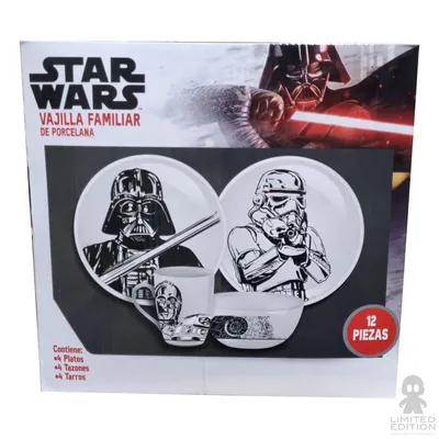 Limited Edition Vajilla De Bambú Darth Vader, Stormtrooper, Estrella De La Muerte C3-P0 & R2-D2 Star Wars By George Lucas - Limited Edition