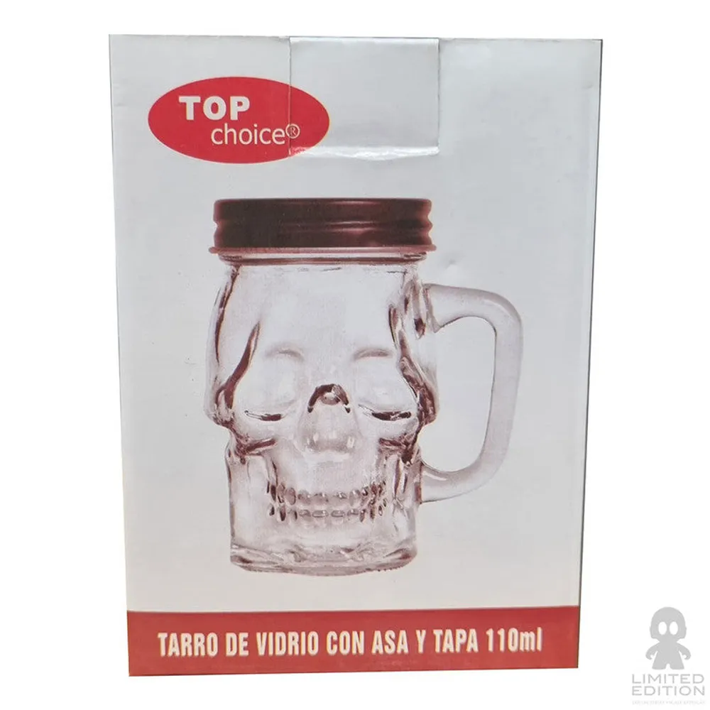 Par De Vasos Calavera Vidrio Tapa Y Popote 01