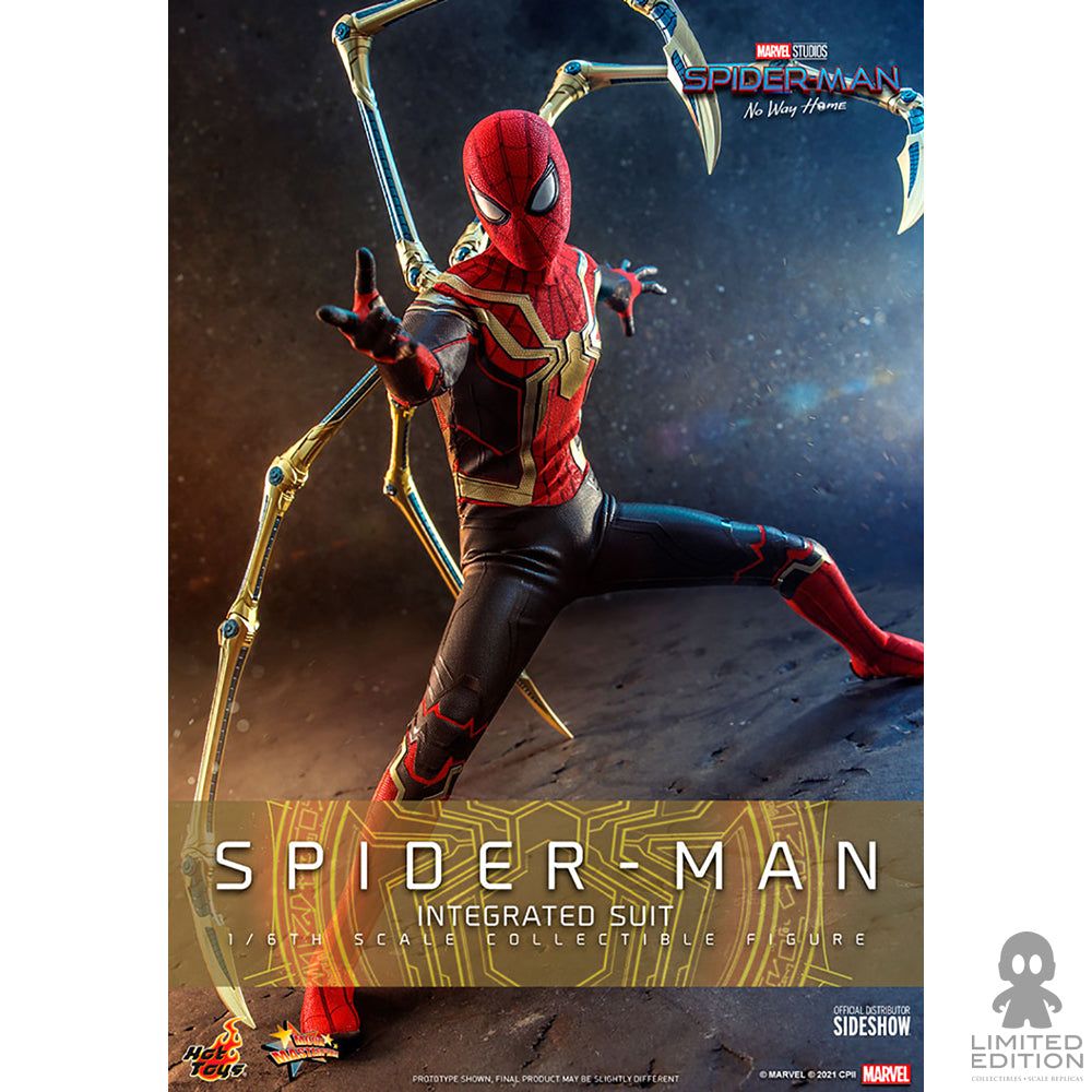 Hot Toys Figura Articulada Spider-Man Integrated Suit Escala 1:6 Spider-Man: No Way Home By Marvel - Limited Edition