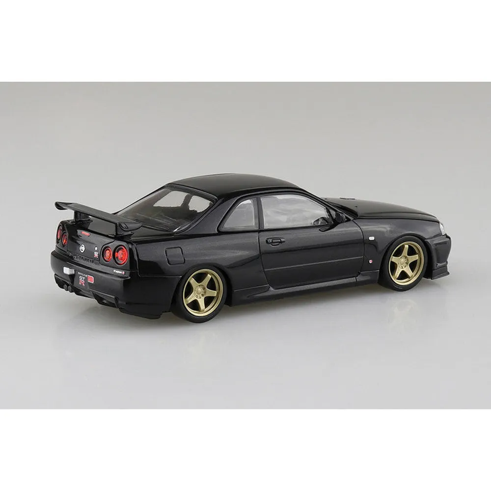 Preventa Aoshima Vehículo Nissan R34 Skyline Gt-R Custom Wheel Pearl Escala 1:32 Snap Kit By Aoshima