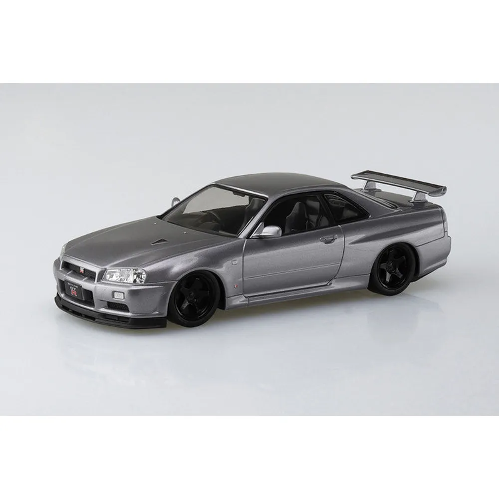 Preventa Aoshima Vehículo Nissan R34 Skyline Gt-R Custom Wheel Athlete Silver Escala 1:32 Snap Kit By Aoshima - Limited Edition