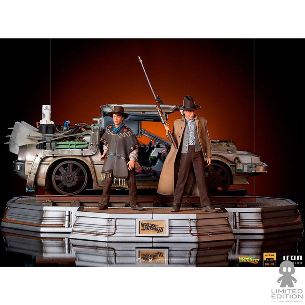 Estatua Regreso al Futuro 2 Set Completo DeLorean Deluxe Iron Studios