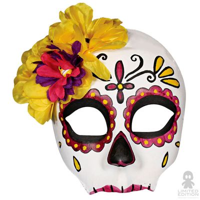 Saldos: Ghoulish Productions Antifaz Catrina Flores Amarillas Catrina - Limited Edition