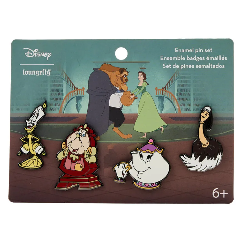 Loungefly Pin Set Library Scene La Bella Y La Bestia By Disney - Limited Edition