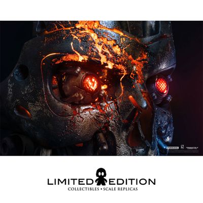 PureArts Estatua Máscara T-800 Battle Damage Terminator - Limited Edition