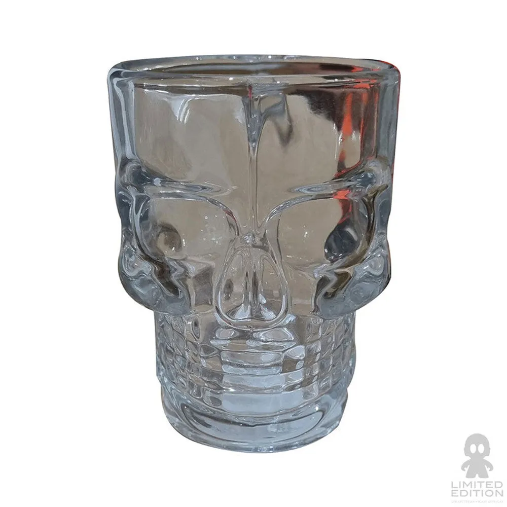 Par De Vasos Calavera Vidrio Tapa Y Popote 01