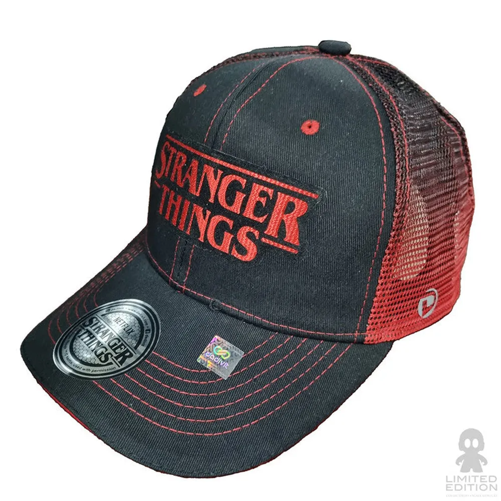 Limited Edition Gorra Negra Con Degradado Rojo Logo Stranger Things By Hermanos Duffer - Limited Edition