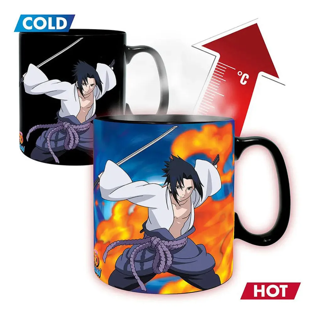 Abystyle Set Taza Termica & Portavasos Sasuke Uchiha Naruto By Masashi Kishimoto - Limited Edition