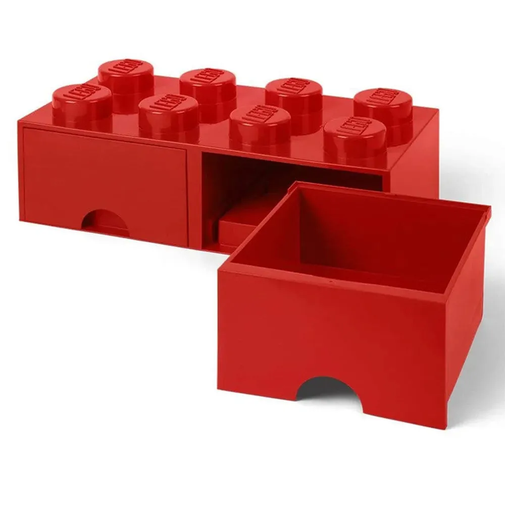 Lego Cajonera Doble Bloque Rojo Grande Largo By Lego