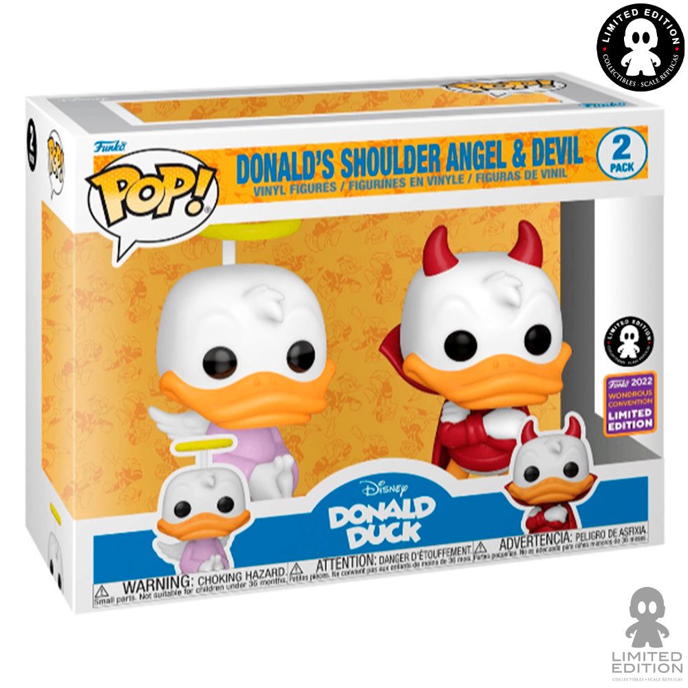 Funko Pop Donald's Shoulder Angel & Devil 2 Pack Exclusivo de Limited Edition Disney - Limited Edition