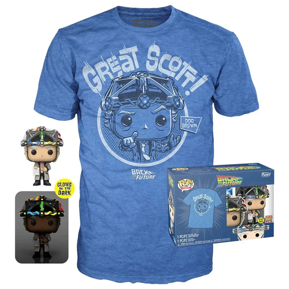 Funko Set Pop & Playera Doc With Helmet 959 Glow Volver Al Futuro By Universal Studios - Limited Edition