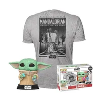 Funko Set Pop Grogu With Cookie 465 Special Edition Flocked & Playera The Mandalorian By Star Wars - Limited Edition