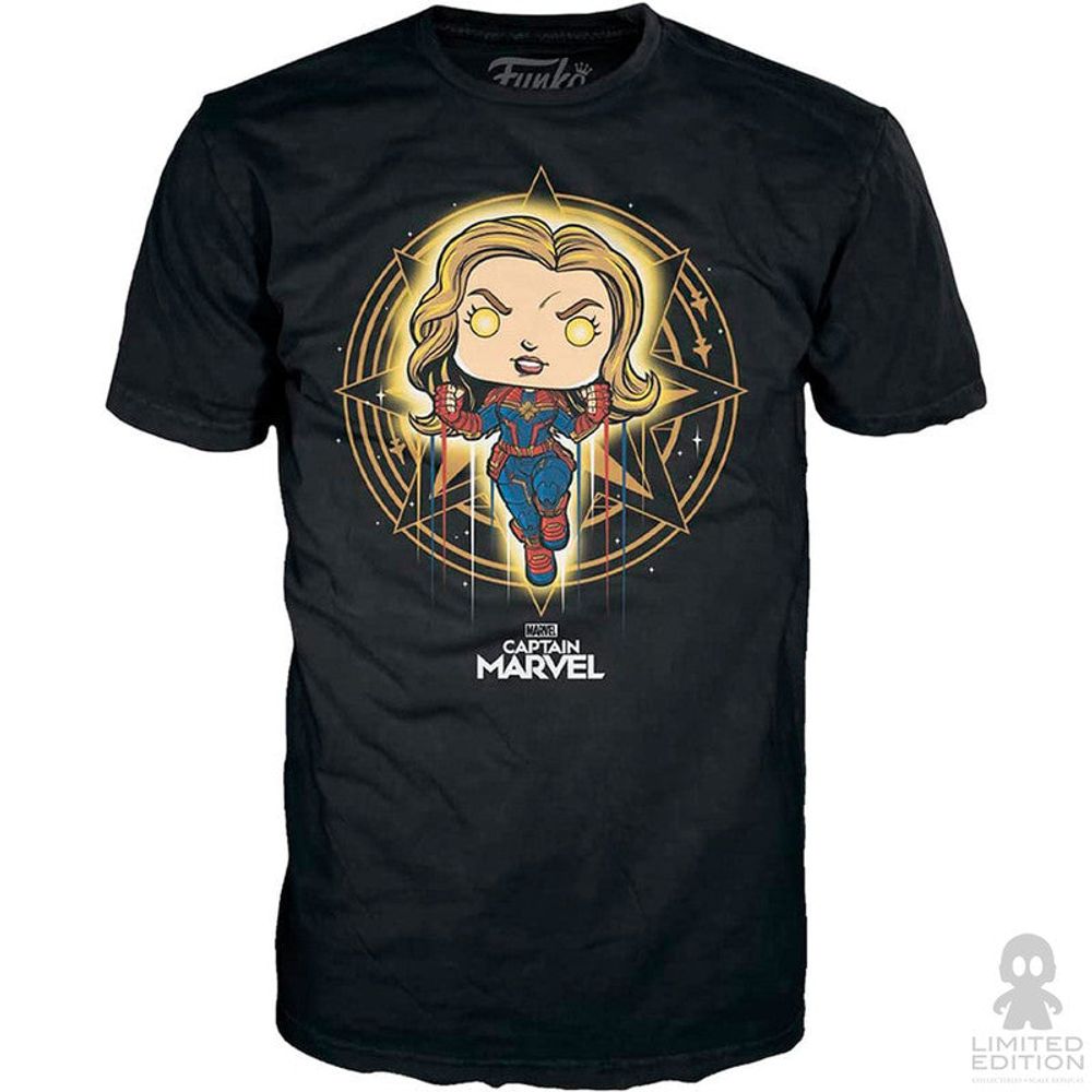 Funko Set Pop Y Playera Captain Marvel By Marvel - Limited Edition