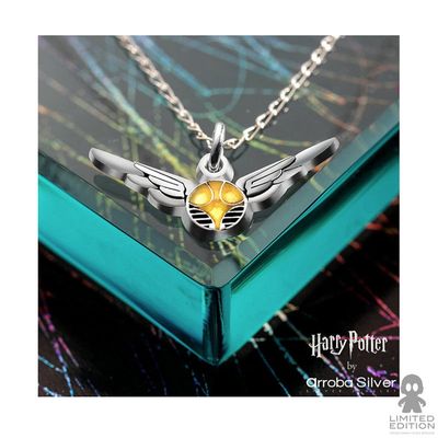 Arroba Silver Collar Snitch Dorada Con Cadena Plata .925 Hary Potter