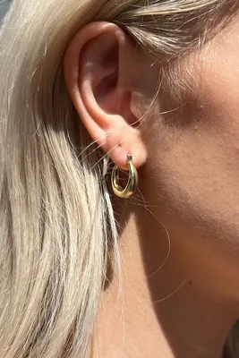 Copper Thick Hoop Earrings