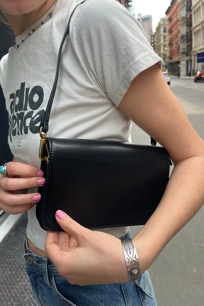 Leather Hobo Bag Studded Handbag Suede Crossbody Bag Cognac 