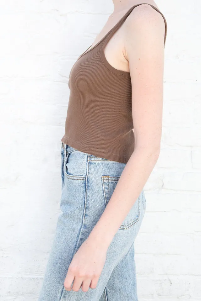 INSTOCK bnwt brandy melville brown beyonca tank, Women's Fashion, Tops,  Other Tops on Carousell