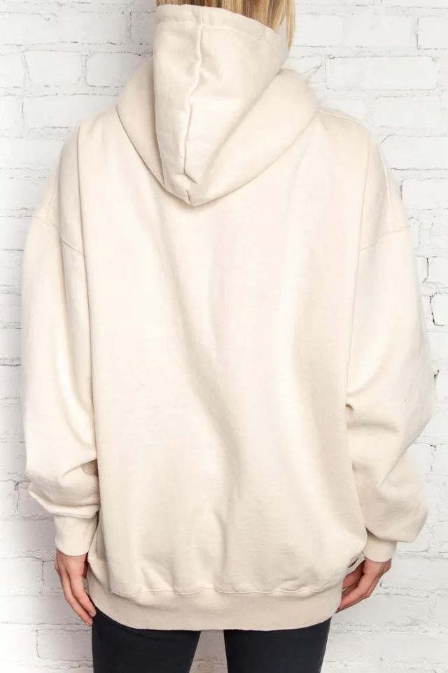 Brandy melville cream oversized Christy New York hoodie - Depop