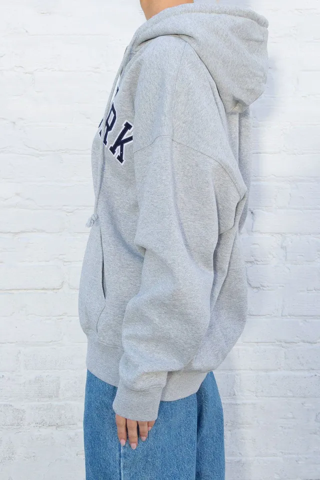 BRANDY MELVILLE OVERSIZE soft gray fleece Christy new york hoodie NWT sz L  £61.57 - PicClick UK