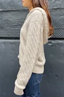 Brandy Melville Ayla Cable Knit Zip-Up Sweater