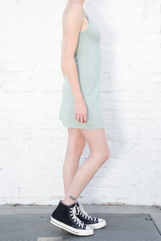 Brandy Melville Mabel Dress 方領皺褶短䄂洋裝連身裙全新二手, 她的