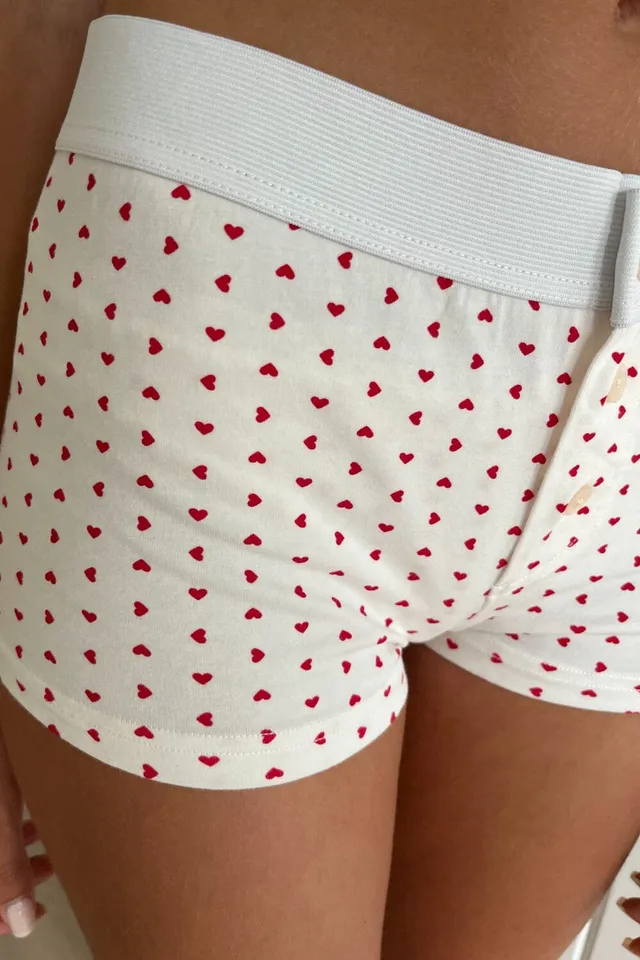 Brandy Melville Boy Short Heart Underwear