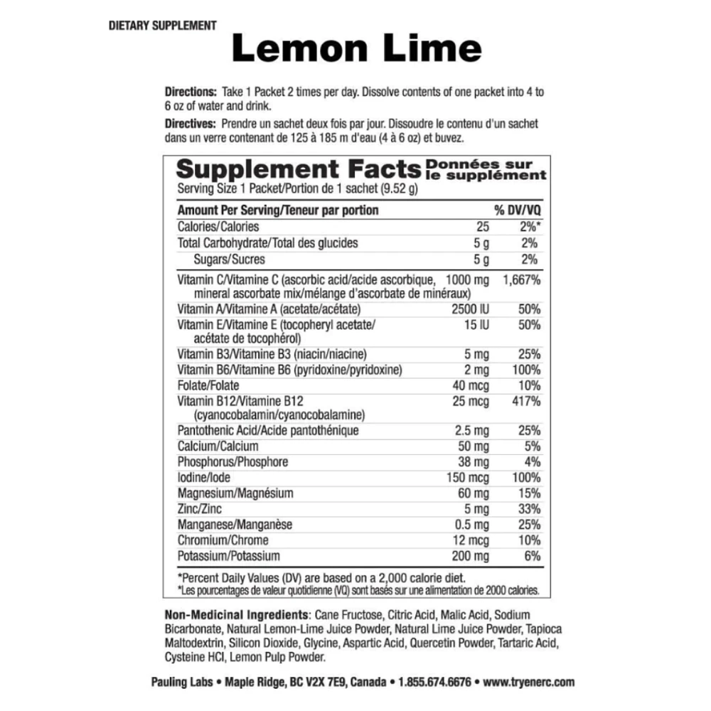 ENER-C LEMON/LIME MULTIVITAMIN MIX