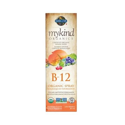 GARDEN OF LIFE - MYKIND VITAMIN B12 RASPBERRY ORGANIC SPRAY.