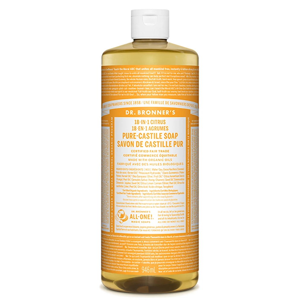 DR. BRONNER'S SAVON LIQUIDE CASTILLE AGRUME 946ML