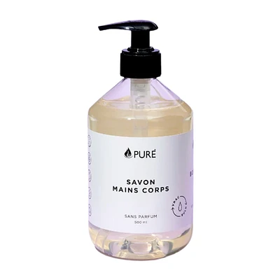 PURE SAVON MAINS CORPS SANS PARFUM 500ML