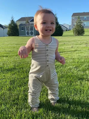 Pistachio Stripe Sleeveless Jumpsuit