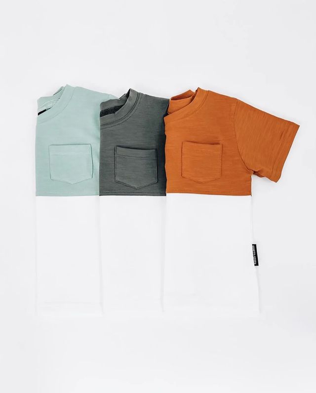 Charcoal Color Block Pocket Tee