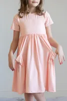 Peach Pocket Twirl Dress