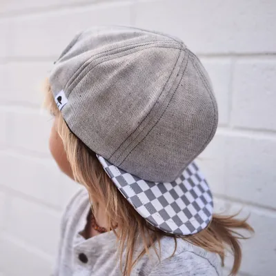 Grey Checkered Trucker