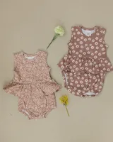 Dusty Rose Vines Peplum Set