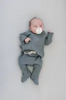 Waffle Layette Set - Charcoal