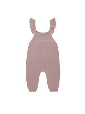 Lilac Pointelle Knit Overalls